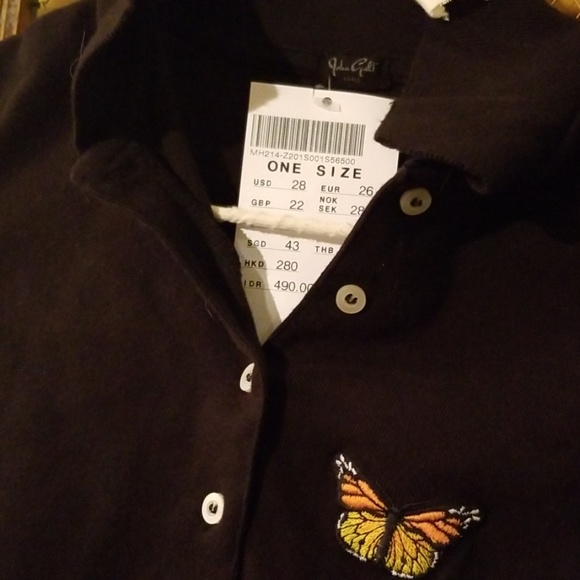 Brandy Melville Tops - NEW john galt black Caroline Button Top butterfly